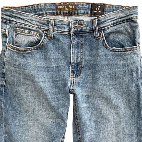 Ring of Fire Blue Slim Jeans Slim 32 x 32 Preowned - Picture 3 of 10
